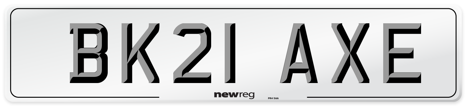 BK21 AXE Number Plate from New Reg